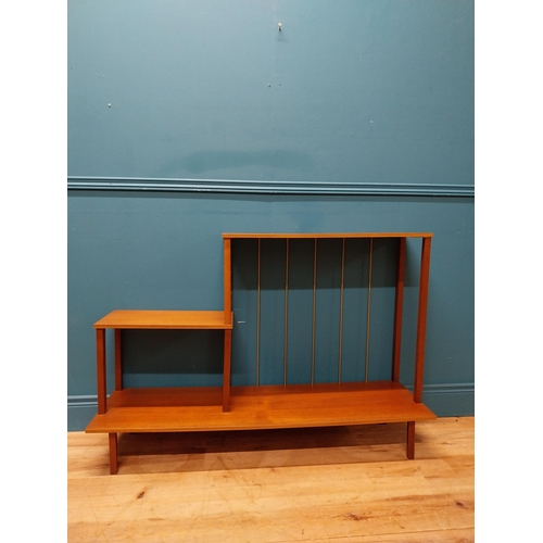 190 - Mid Century teak open bookcase. {81 cm H x 118 cm W x 35 cm D}.