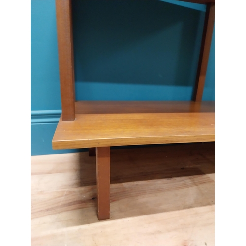 190 - Mid Century teak open bookcase. {81 cm H x 118 cm W x 35 cm D}.