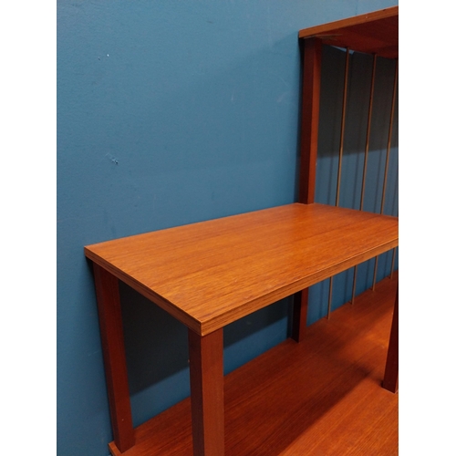 190 - Mid Century teak open bookcase. {81 cm H x 118 cm W x 35 cm D}.