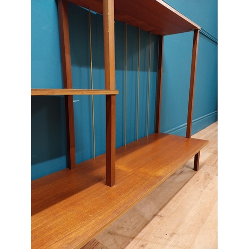 190 - Mid Century teak open bookcase. {81 cm H x 118 cm W x 35 cm D}.