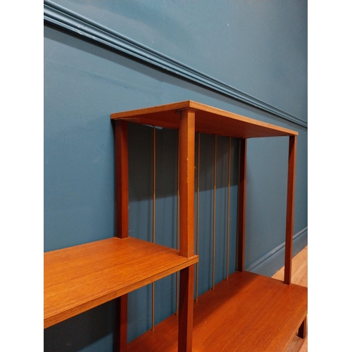 190 - Mid Century teak open bookcase. {81 cm H x 118 cm W x 35 cm D}.