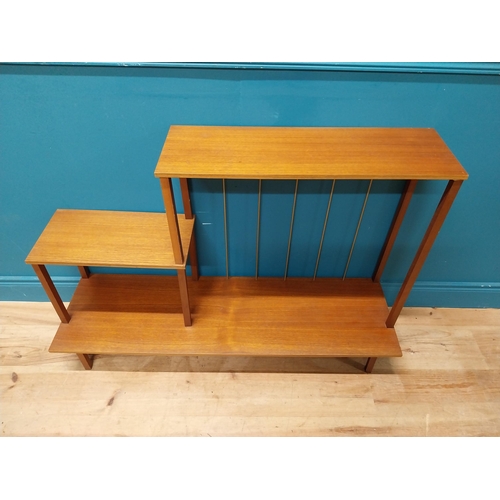 190 - Mid Century teak open bookcase. {81 cm H x 118 cm W x 35 cm D}.