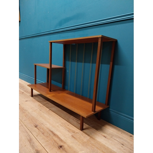 190 - Mid Century teak open bookcase. {81 cm H x 118 cm W x 35 cm D}.