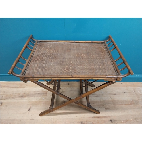 197 - Chinese drinks table on x-frame support. {75 cm H x 81 cm W x 55 cm D}.