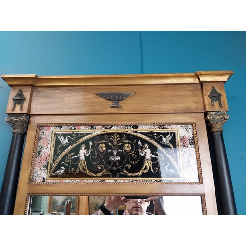 201 - Good quality gilt and marble console table and mirror in the Empire style. Table {91 cm H x 91 cm W ... 