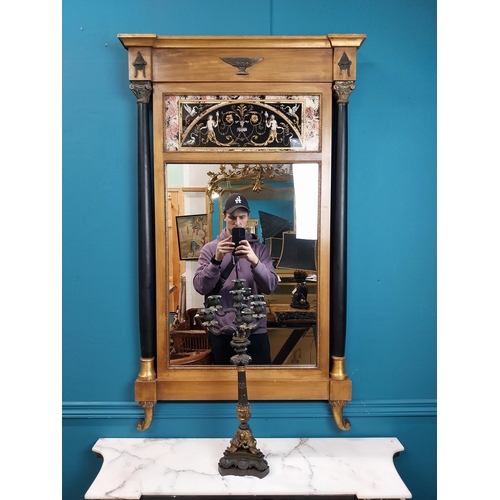 201 - Good quality gilt and marble console table and mirror in the Empire style. Table {91 cm H x 91 cm W ... 