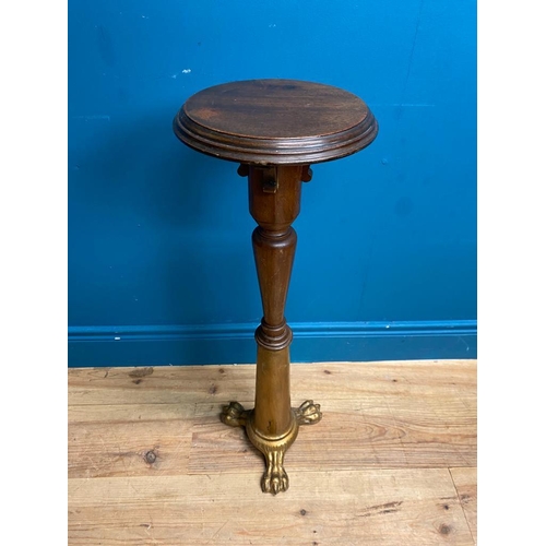 202 - 19th C. mahogany and cast iron jardiniere stand. {78 cm H x 26 cm Dia.}.