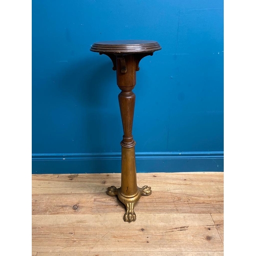 202 - 19th C. mahogany and cast iron jardiniere stand. {78 cm H x 26 cm Dia.}.