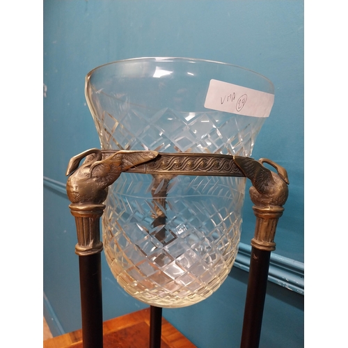 203 - Good quality cut glass urn on bronze stand in the Empire style. {42 cm H x 25 cm Dia.}.