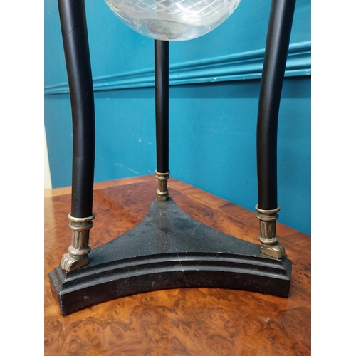 203 - Good quality cut glass urn on bronze stand in the Empire style. {42 cm H x 25 cm Dia.}.