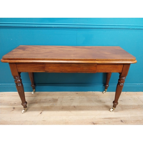 207 - 19th C. mahogany console table with single drawer in frieze. {74 cm H x 124 cm W x 49 cm D}.