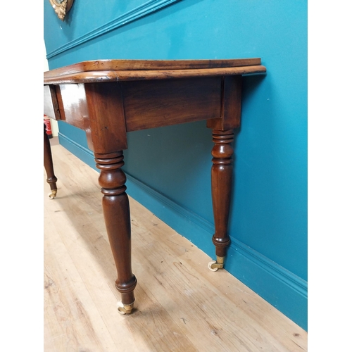 207 - 19th C. mahogany console table with single drawer in frieze. {74 cm H x 124 cm W x 49 cm D}.