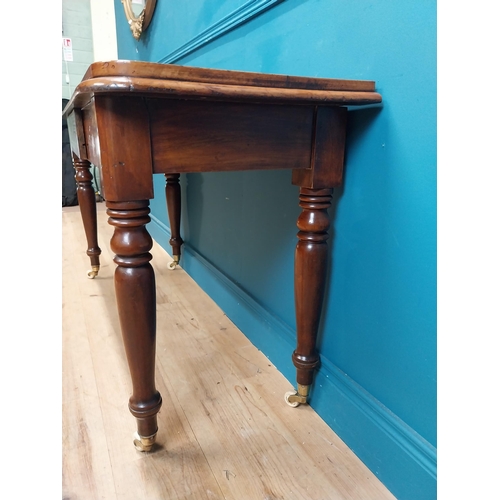 207 - 19th C. mahogany console table with single drawer in frieze. {74 cm H x 124 cm W x 49 cm D}.