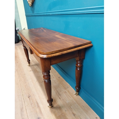 207 - 19th C. mahogany console table with single drawer in frieze. {74 cm H x 124 cm W x 49 cm D}.