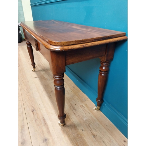 207 - 19th C. mahogany console table with single drawer in frieze. {74 cm H x 124 cm W x 49 cm D}.