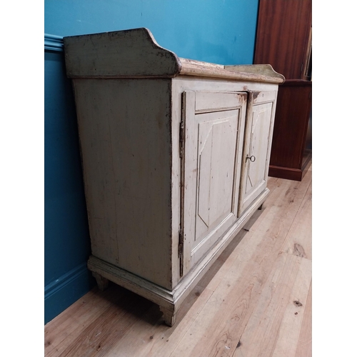 210 - 19th C. Swedish painted pine two door side cabinet. {101 cm H x 130 cm W x 45 cm D}