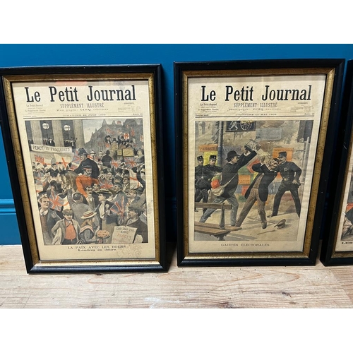 22 - Set of four early 20th C. Le Petit Journal framed prints {Each: 50cm H x 36cm W}