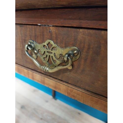 221 - 19th C. mahogany envelope card table with single drawer in frieze raised on tapered legs with caster... 