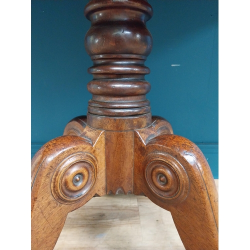 227 - 19th C. mahogany side table on four outswept feet. {74 cm H x 121 cm W x 64 cm C}.