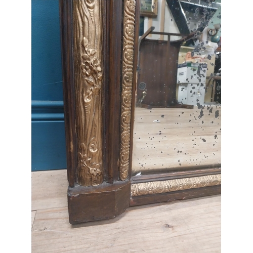 229 - 19th C. French gilt mirror surmounted with cherubs, foliage and fruit. {180 cm H x 96 cm W}.