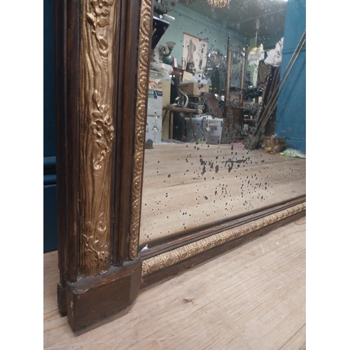 229 - 19th C. French gilt mirror surmounted with cherubs, foliage and fruit. {180 cm H x 96 cm W}.