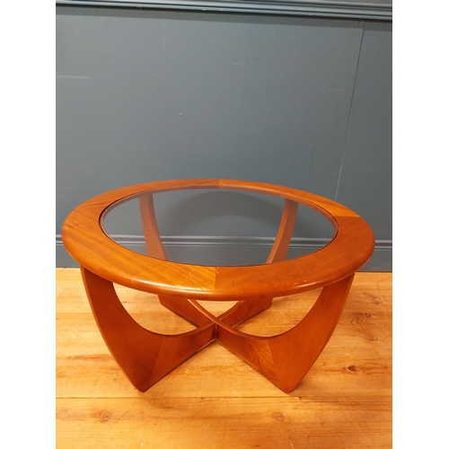 23 - Mid century teak G plan coffee table {43cm H x 77cm Dia}