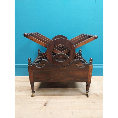 237 - William IV rosewood canterbury on brass feet decorated with scrolls and wreaths. {50 cm H x 50 cm W ... 