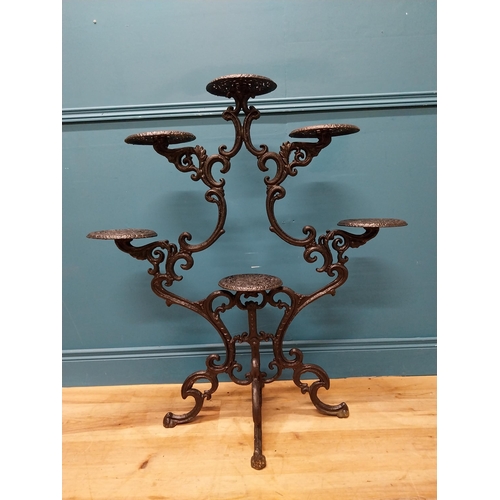 239 - Decorative cast iron plant stand. {101 cm H x 92 cm W x 50 cm D}.