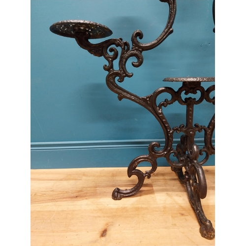 239 - Decorative cast iron plant stand. {101 cm H x 92 cm W x 50 cm D}.