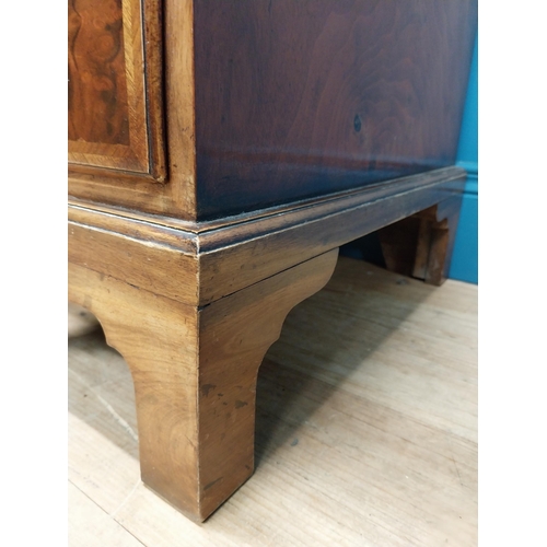 241 - Burr walnut lowboy in the Georgian style with single long drawer in frieze and eight short drawers w... 