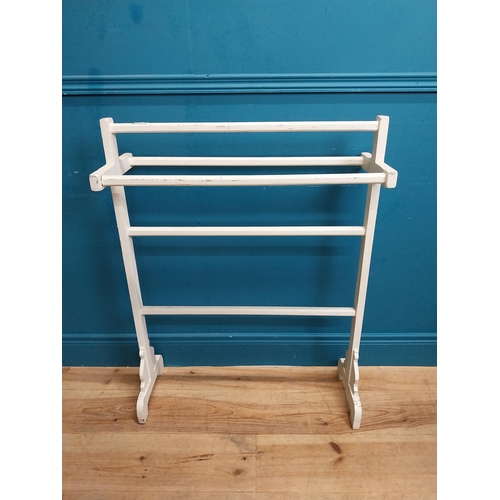 246 - Early 20th C. painted pine towel rail. {92 cm H x 70 cm W x 24 cm D}.