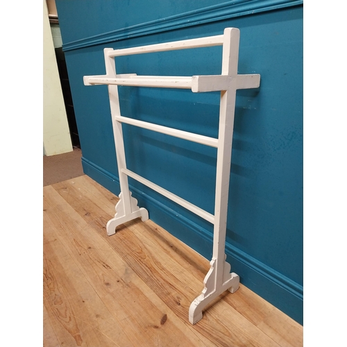 246 - Early 20th C. painted pine towel rail. {92 cm H x 70 cm W x 24 cm D}.