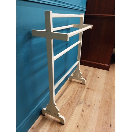 246 - Early 20th C. painted pine towel rail. {92 cm H x 70 cm W x 24 cm D}.