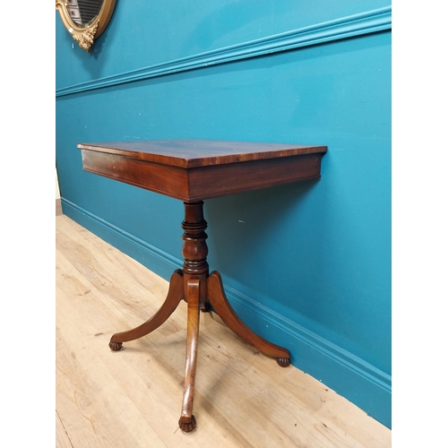 247 - 19th C. mahogany occasional table  on turned column with four outswept feet. {74 cm H x 61 cm W x 45... 