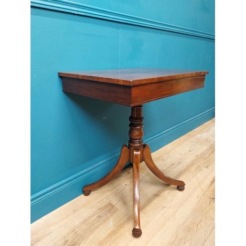 247 - 19th C. mahogany occasional table  on turned column with four outswept feet. {74 cm H x 61 cm W x 45... 