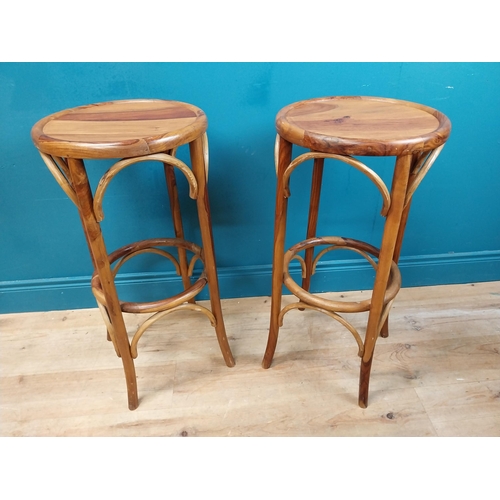 251 - Pair of good quality bentwood stools. {80 cm H x 41 cm Dia}.