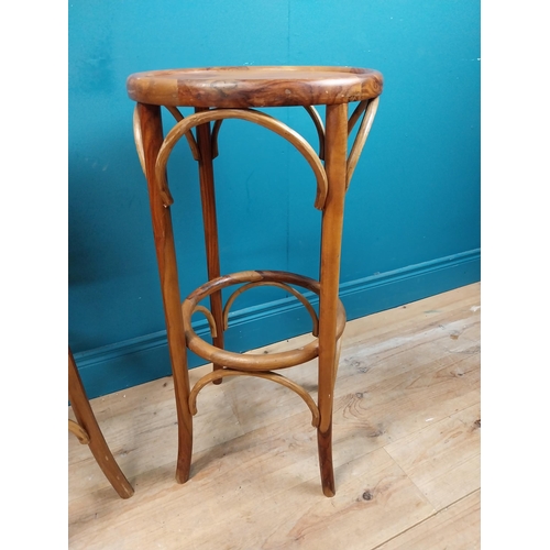 251 - Pair of good quality bentwood stools. {80 cm H x 41 cm Dia}.