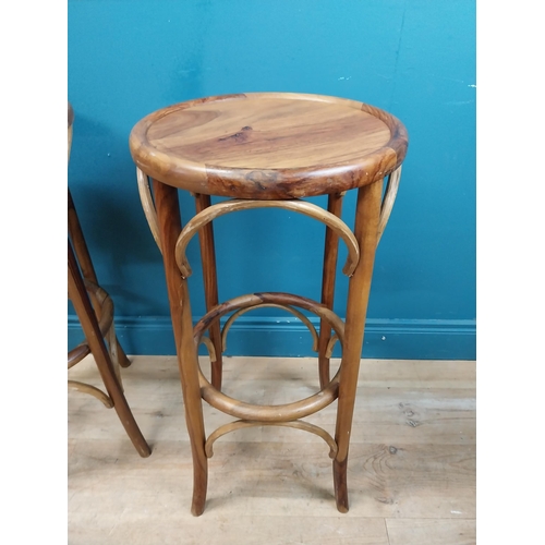 251 - Pair of good quality bentwood stools. {80 cm H x 41 cm Dia}.