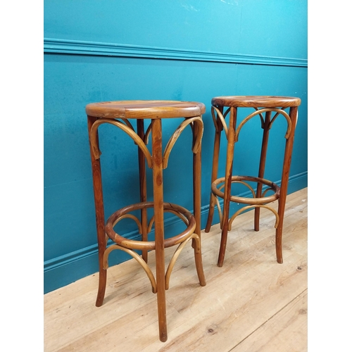 251 - Pair of good quality bentwood stools. {80 cm H x 41 cm Dia}.