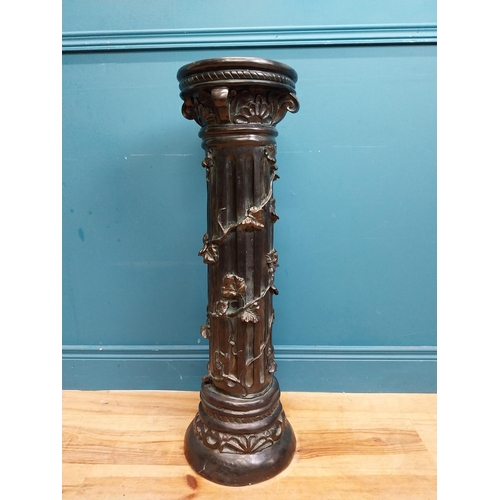 256 - Decorative resin jardiniere stand with reeded column. {86 cm H x 24 cm Dia.}.