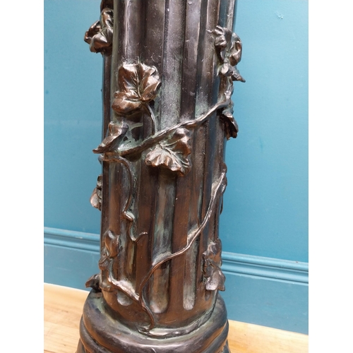 256 - Decorative resin jardiniere stand with reeded column. {86 cm H x 24 cm Dia.}.