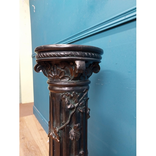 256 - Decorative resin jardiniere stand with reeded column. {86 cm H x 24 cm Dia.}.