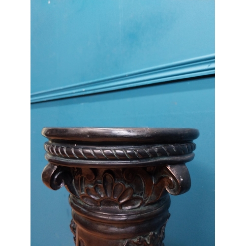 256 - Decorative resin jardiniere stand with reeded column. {86 cm H x 24 cm Dia.}.