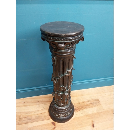 256 - Decorative resin jardiniere stand with reeded column. {86 cm H x 24 cm Dia.}.