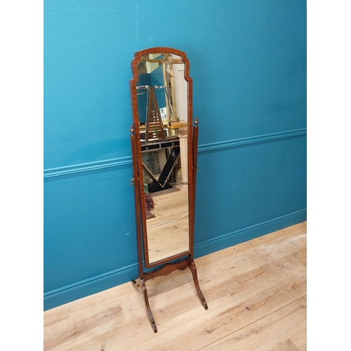 257 - Edwardian mahogany dressing mirror. {161 cm H x 44 cm W x 47 cm D}.