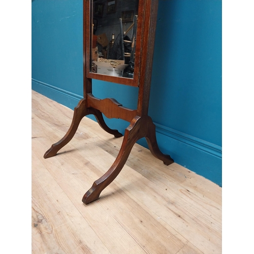 257 - Edwardian mahogany dressing mirror. {161 cm H x 44 cm W x 47 cm D}.