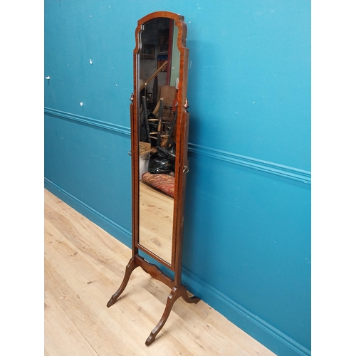 257 - Edwardian mahogany dressing mirror. {161 cm H x 44 cm W x 47 cm D}.