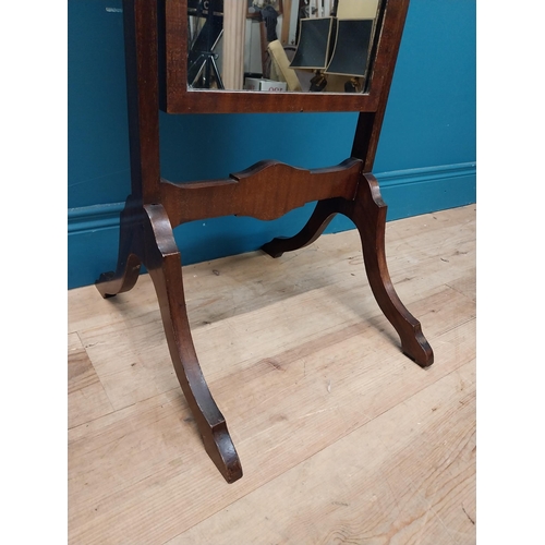 257 - Edwardian mahogany dressing mirror. {161 cm H x 44 cm W x 47 cm D}.