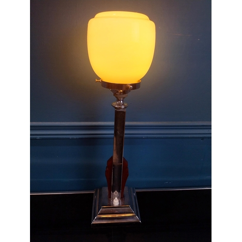 270 - Art Deco chrome and Bakelite table lamp. {48 cm H x 14 cm W x 14 cm D}.