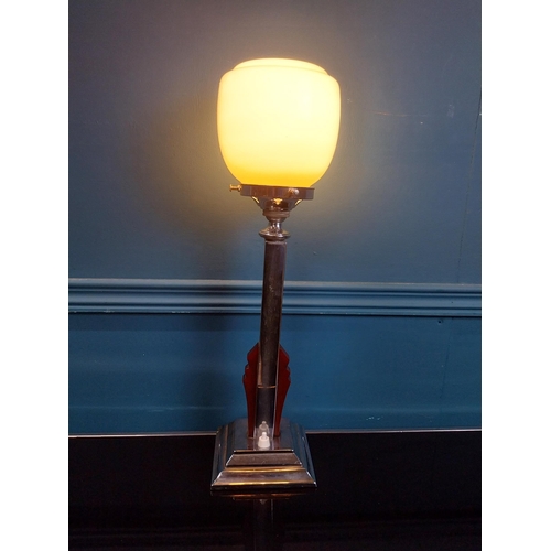 270 - Art Deco chrome and Bakelite table lamp. {48 cm H x 14 cm W x 14 cm D}.